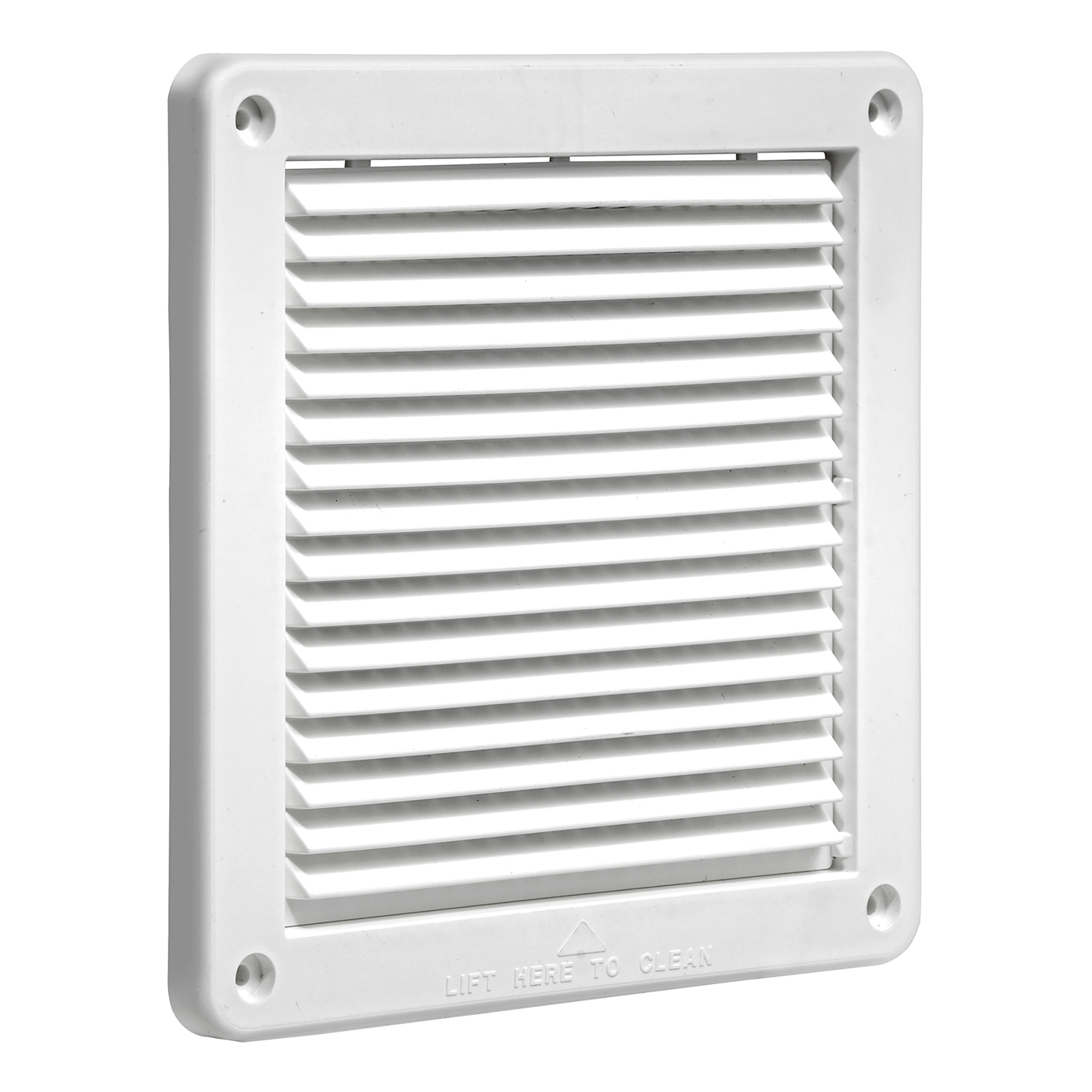 Lambro 6in. Plastic Fresh Air Intake Vent — White, Mini Louvers, Removable Screen, Model# 606W-ML